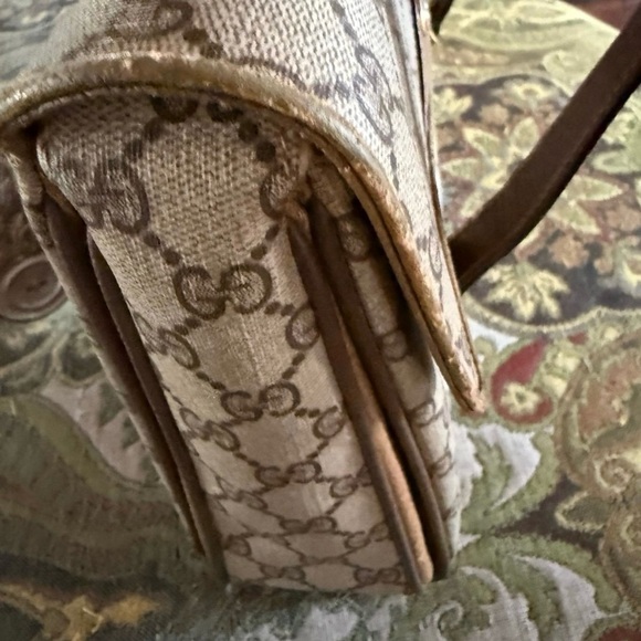 Vintage Gucci Tan and Brown Monogram Shoulder Bag - Picture 6 of 12